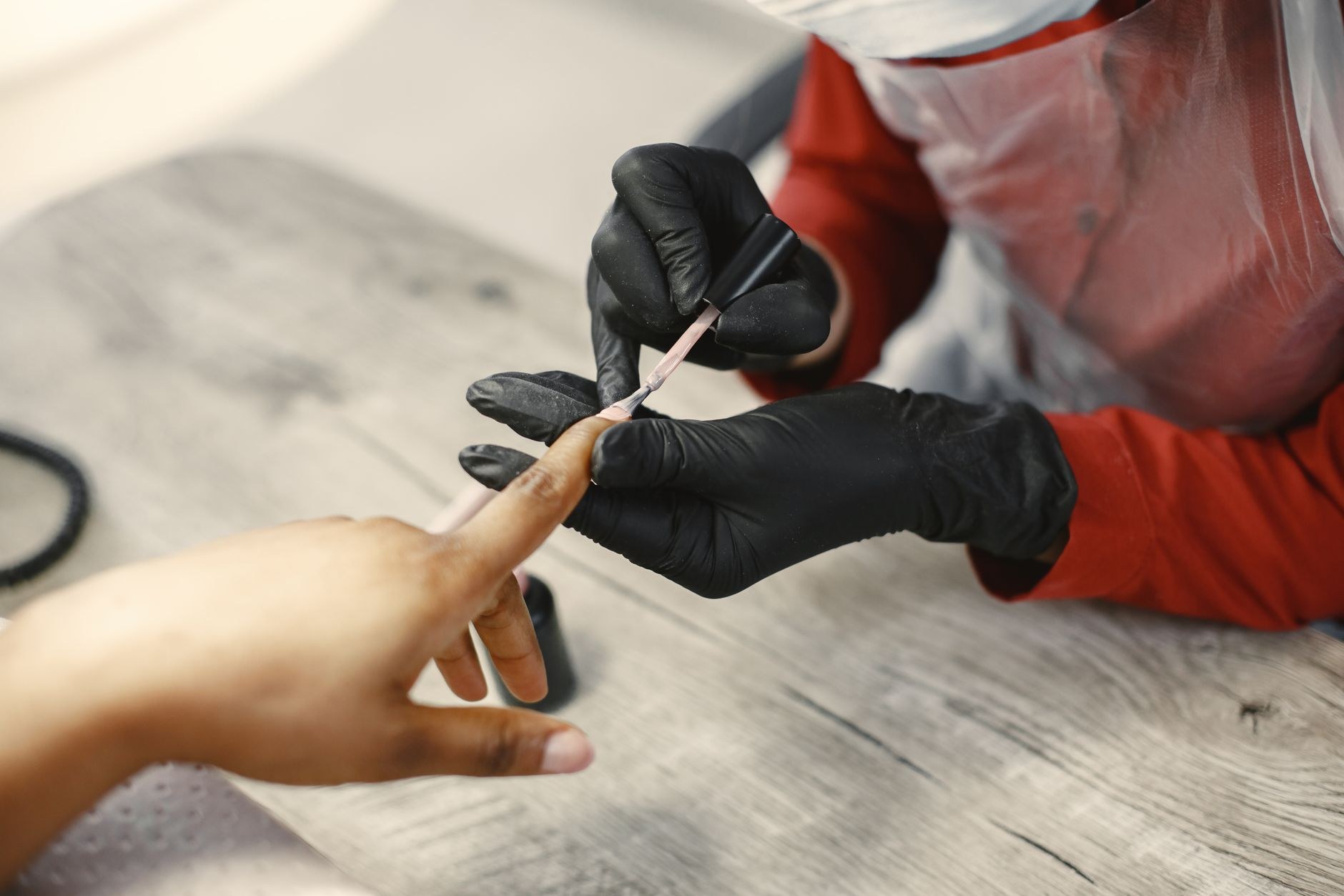 Precise nail work in progress